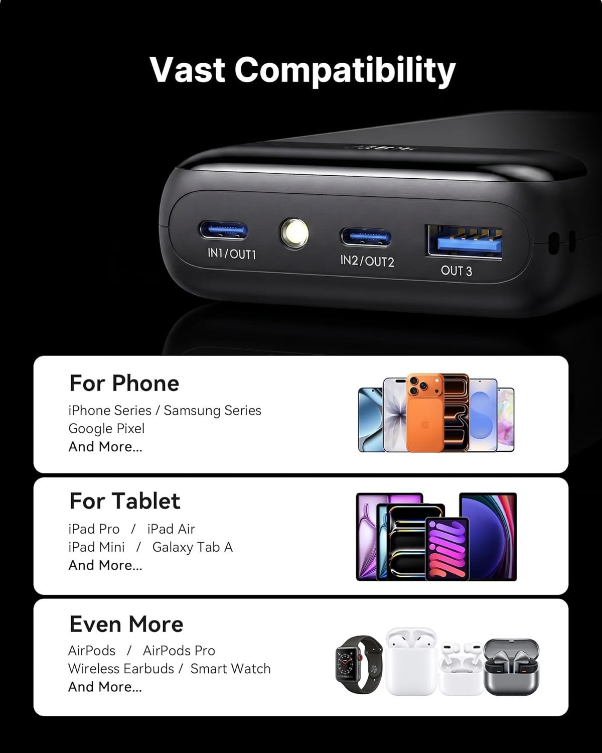 Precio especial con descuento: Cargador portátil INIU, la batería externa de 20.000 mAh y carga rápida de 22,5 W más compacta. - Imagen 7