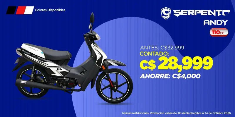 Nicaragua El Gallo más Gallo La Marimba de Ofertas Serpento Motocicleta Andy 110